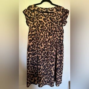 SHEIN Leopard Print Ruffle Blouse